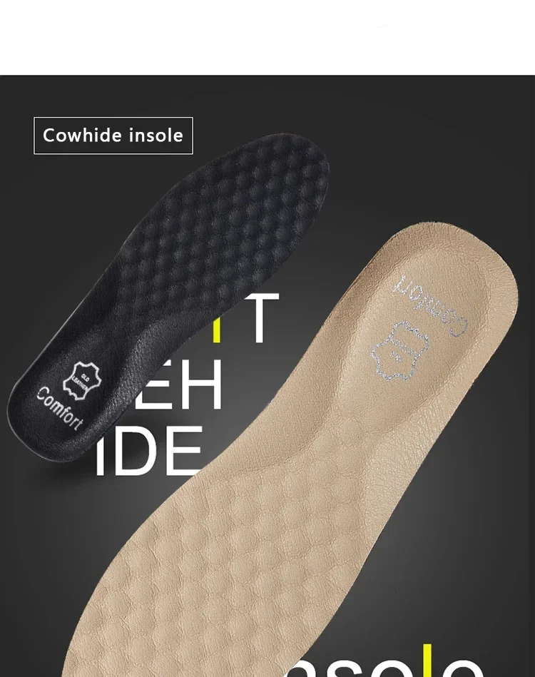 Atmungsaktive Leder-Einlegesohlen mit Fußgewölbestütze, orthopädische Einlegesohlen, stoßdämpfende Sohlen, Herren-Sneaker, Leder-Schuh-Einlegesohlen, 2 Stück/4 Stück. – Detail 4