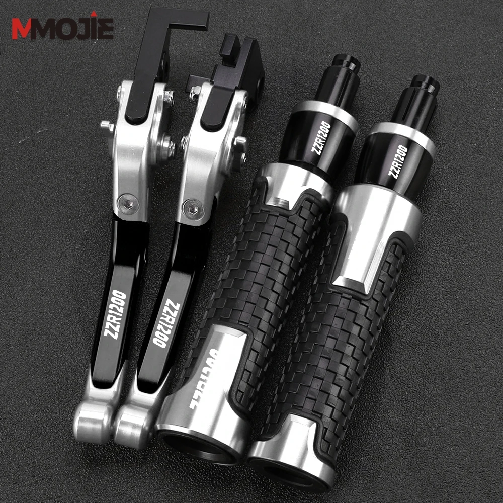 ZZR 1200 Motorcycle FOR Kawasaki ZZR1200 2002-2005 2004 Foldable Brake Clutch Levers 7/8'' 22mm Handlebar Handle Grips Ends