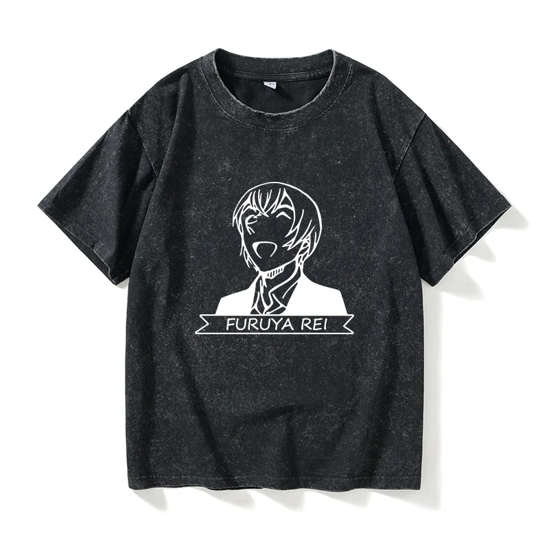 

Футболка унисекс большого размера с круглым вырезом и короткими рукавами, черная, хлопковая, летняя, повседневная, с принтом Conan Bourbon Police Zero Executioner