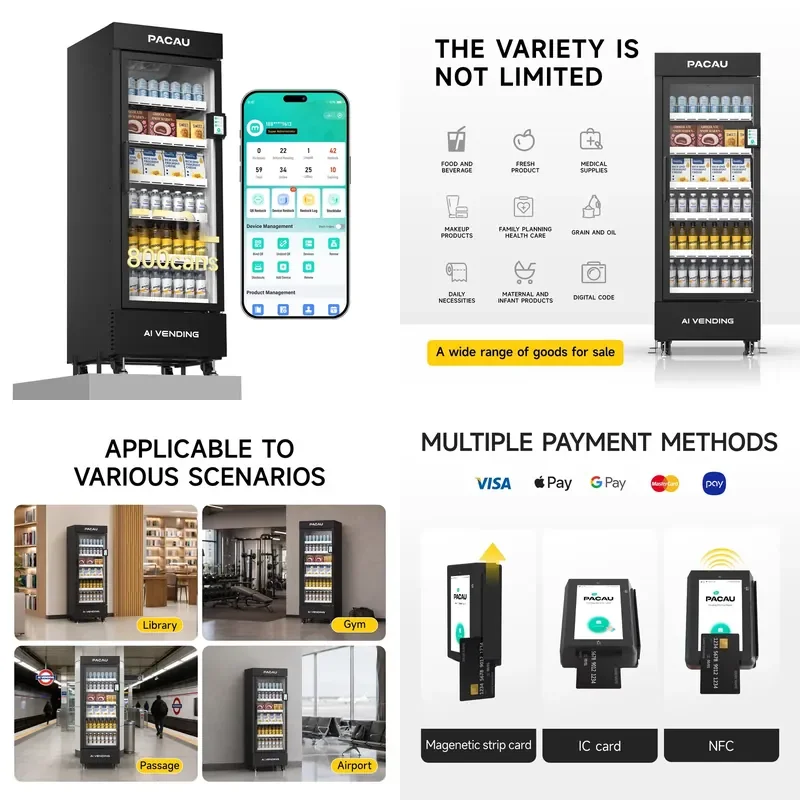 570L Commercial Smart Fridge Vending Cabinet with Upgraded Gravity Trays US Local Stock Fast Delivery
