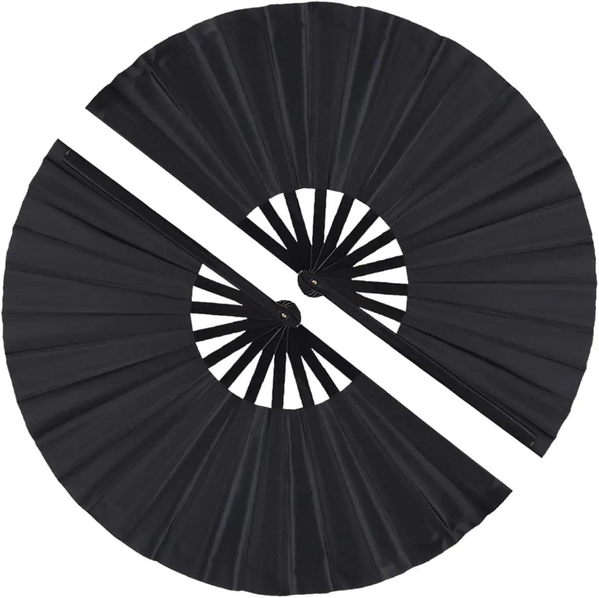 

Large Folding Hand Fan Set of 2, Vintage Nylon-Cloth Fabric for Dance, Performance, Decorations and Gifts