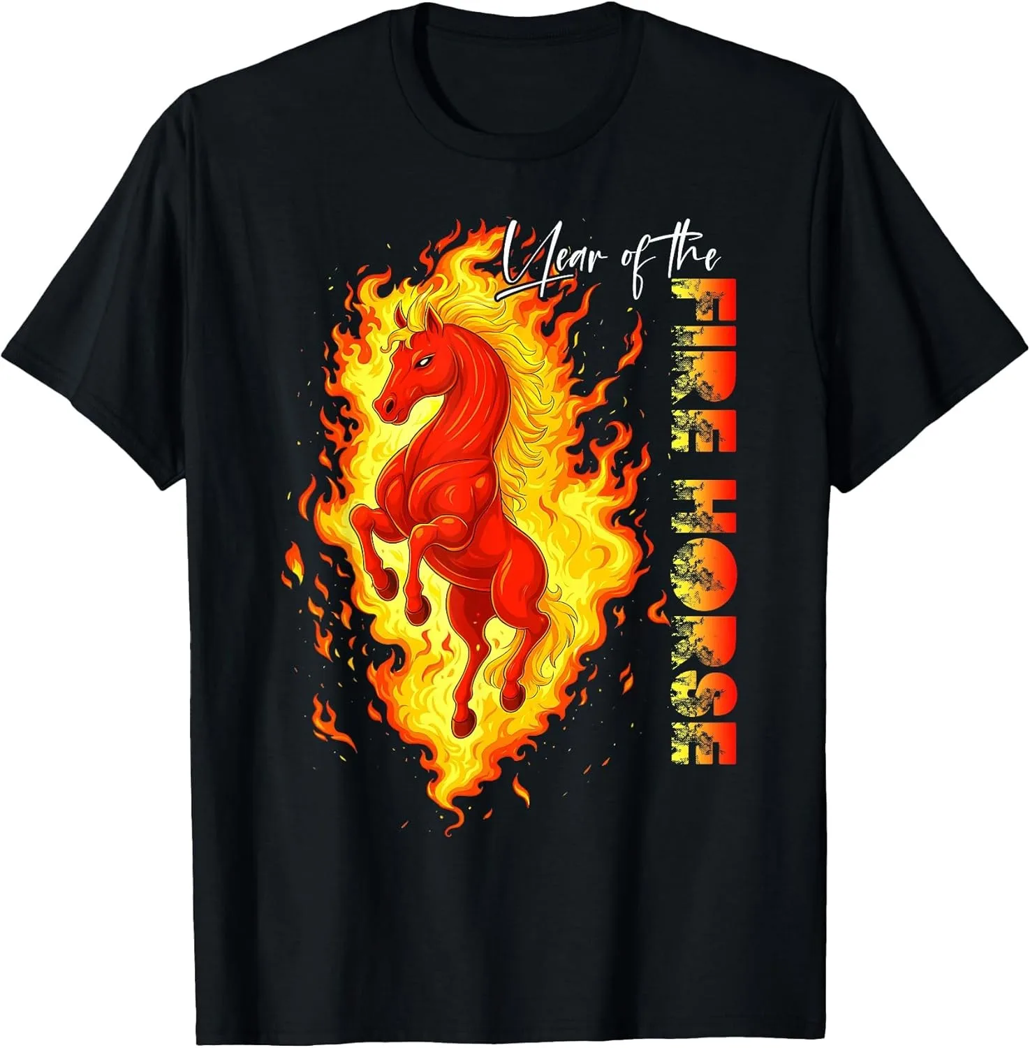 

New Firehorse Happy China Lunar New Year 2026 T-shirt, fashionable, casual and relaxed streetwear