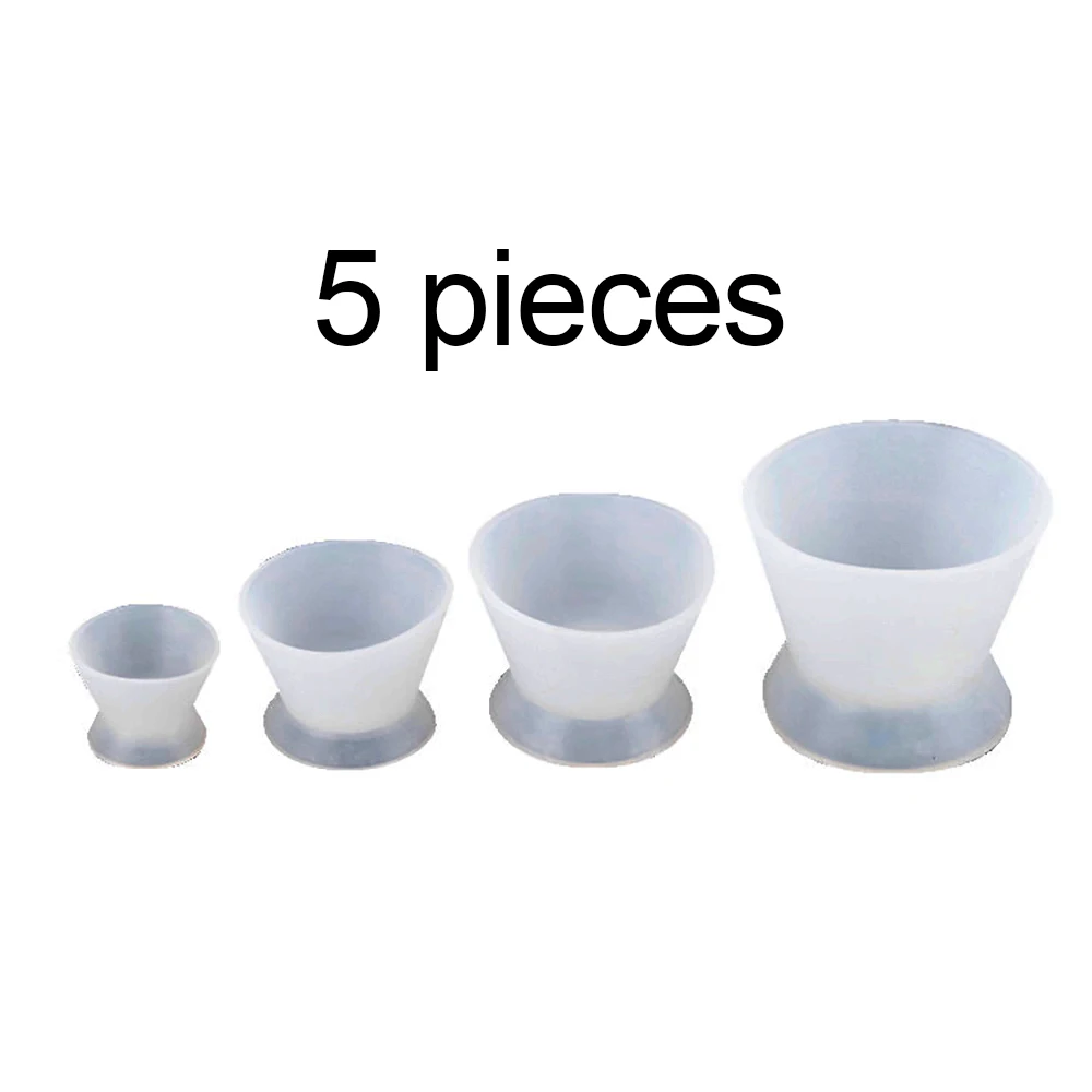 

5 pcs Dental Cement Rubber Bowl Silicone Rubber Self-setting Cup Dentist Tools Dentistry Material White Rubber Bowl