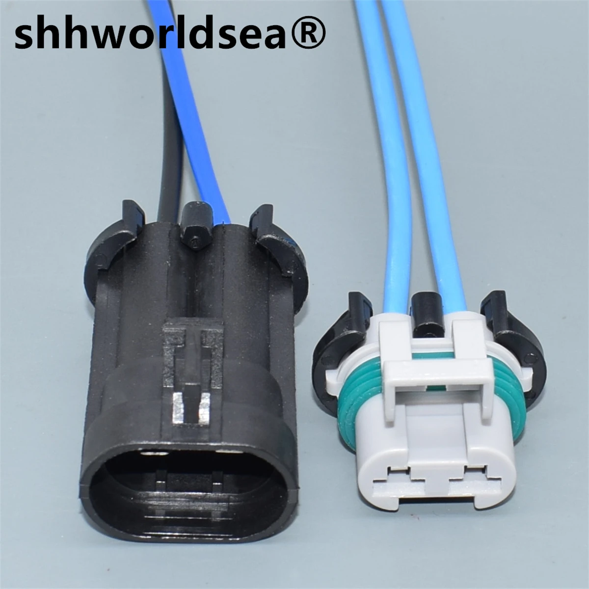 shhworldsea 2.8mm 2pin for Ford fan plug electronic fan plug headlamp plug power pump Connector wire harness 15363993 15363990