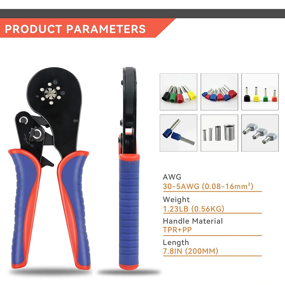 Imagem -02 - Ferramenta de Crimpagem de Virola Hexagonal Crimper de Catraca Auto-ajustável para Mangas Finais Terminações do Fio Awg 305 166s