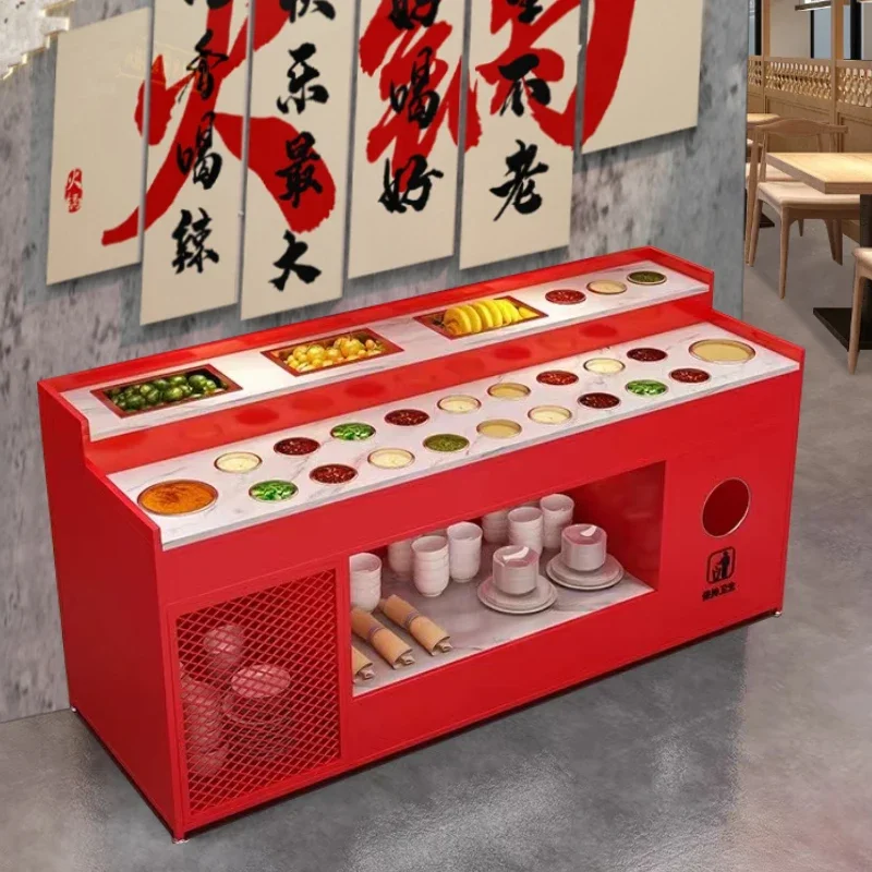 Self-service refrigeration seasoning table Hot pot restaurant commercial small material table Restaurant seasoning table