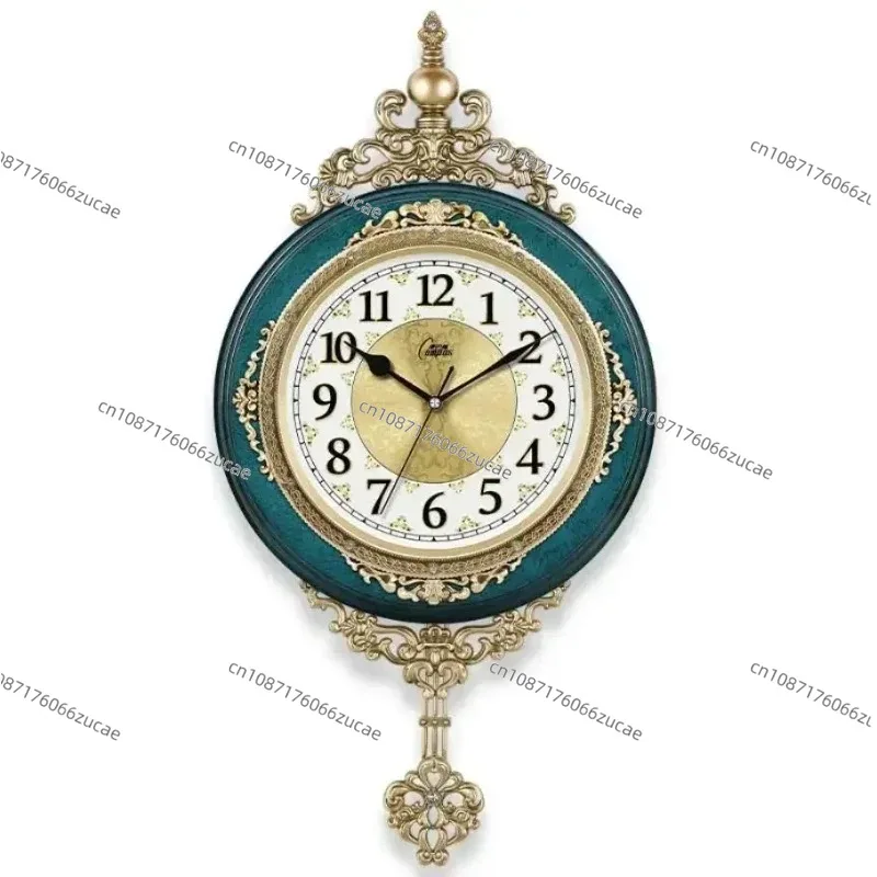 European Style Retro Wall Clock Watch Living Room Mute Pendulum Clock Elegant Taste Family Gift Art Decoration Rome Luxury G010