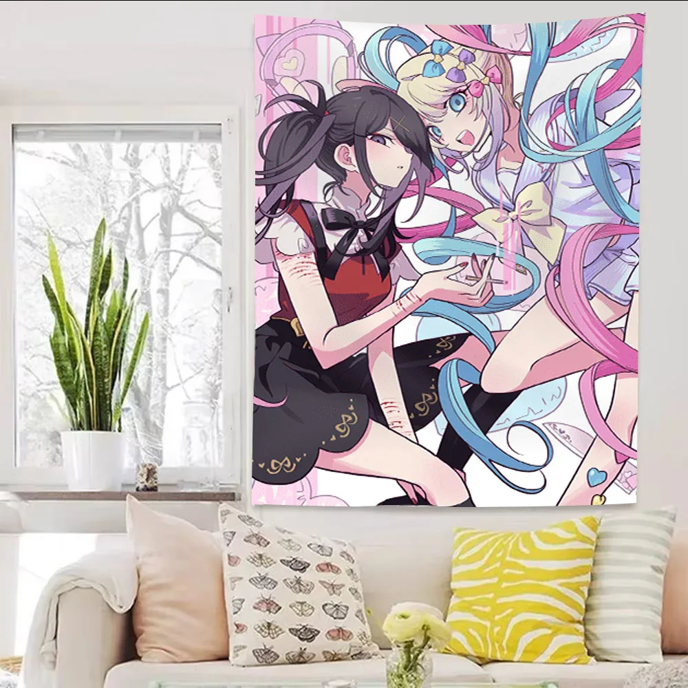 Needy Streamer Overload Anime-Wandteppich, rosa Raumdekoration, vertikaler Wandteppich, ästhetische Raumdekoration, Raumdekorationsartikel