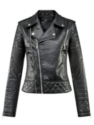 Veste courte en similicuir PU pour femme, manteau de motard en relief, vêtements d'extérieur à fermeture éclair pour femme, revers, printemps, automne, nouveau, 2024