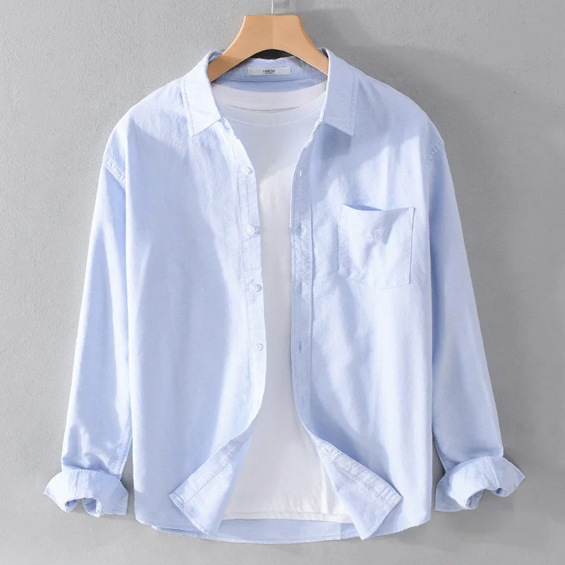 Men's Long Sleeve Loose Fit Lightweight Construction Site Shirt for Summer Workwear Sun Protection Resistant to Wear And Dirt