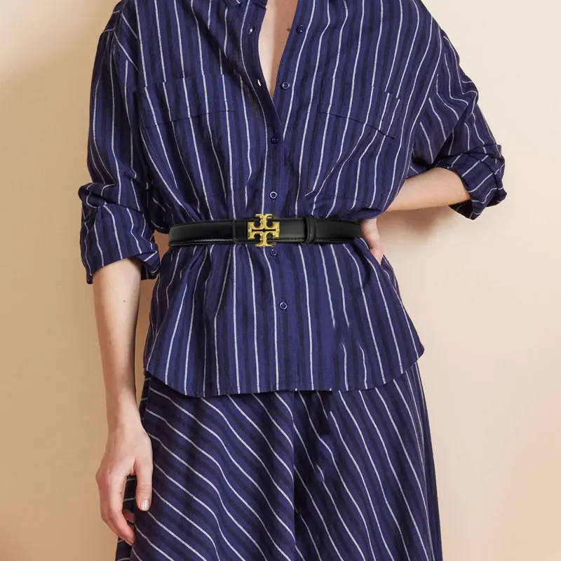 Multi-Hole Adjustable Letter Accent Belt Lightweight Comfortable Minimalist Everyday Accessory