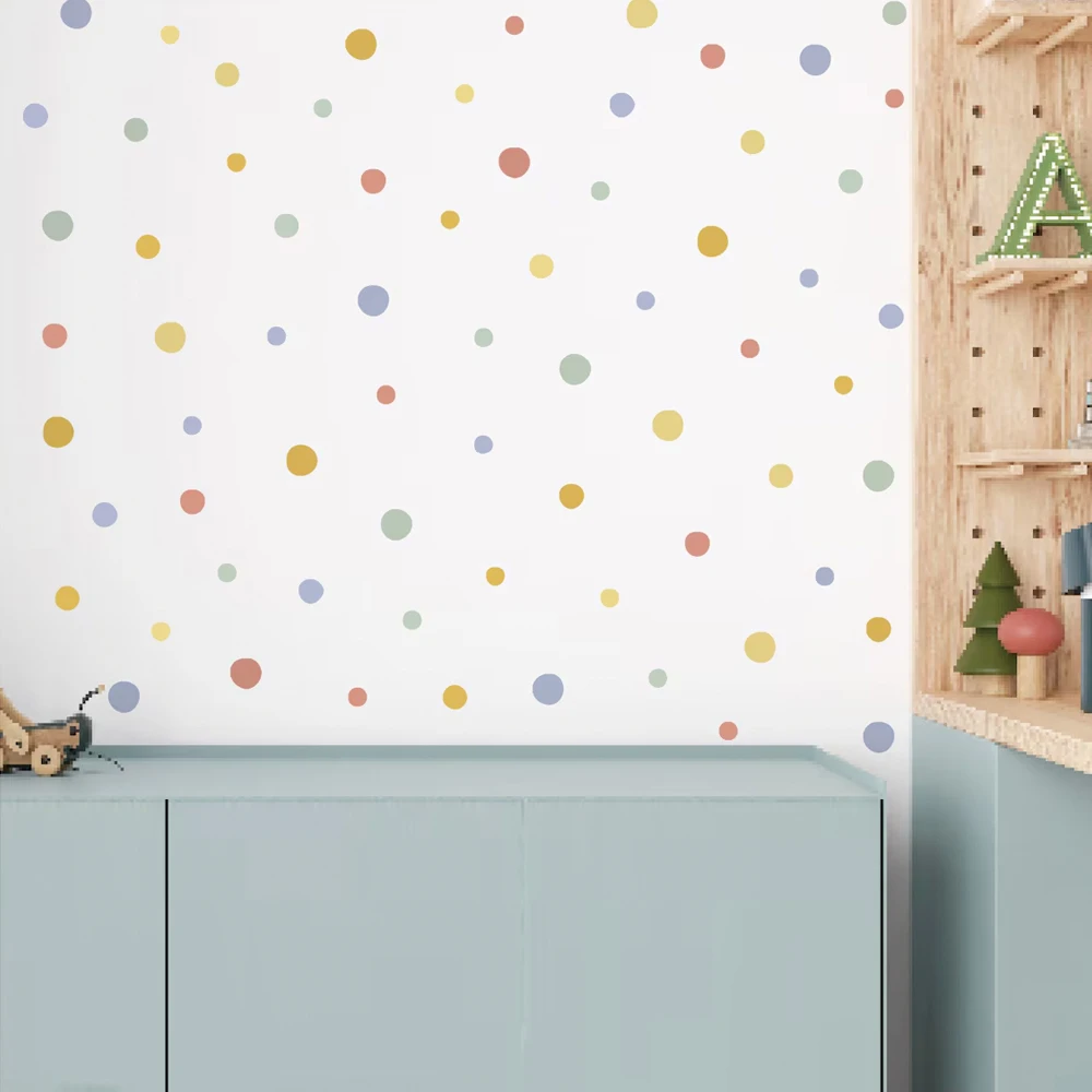 125 Colorful Polka Dots Children Wall Stickers Removable Nursery Wall Decals Poster Print Kids Bedroom Interior Home Decor