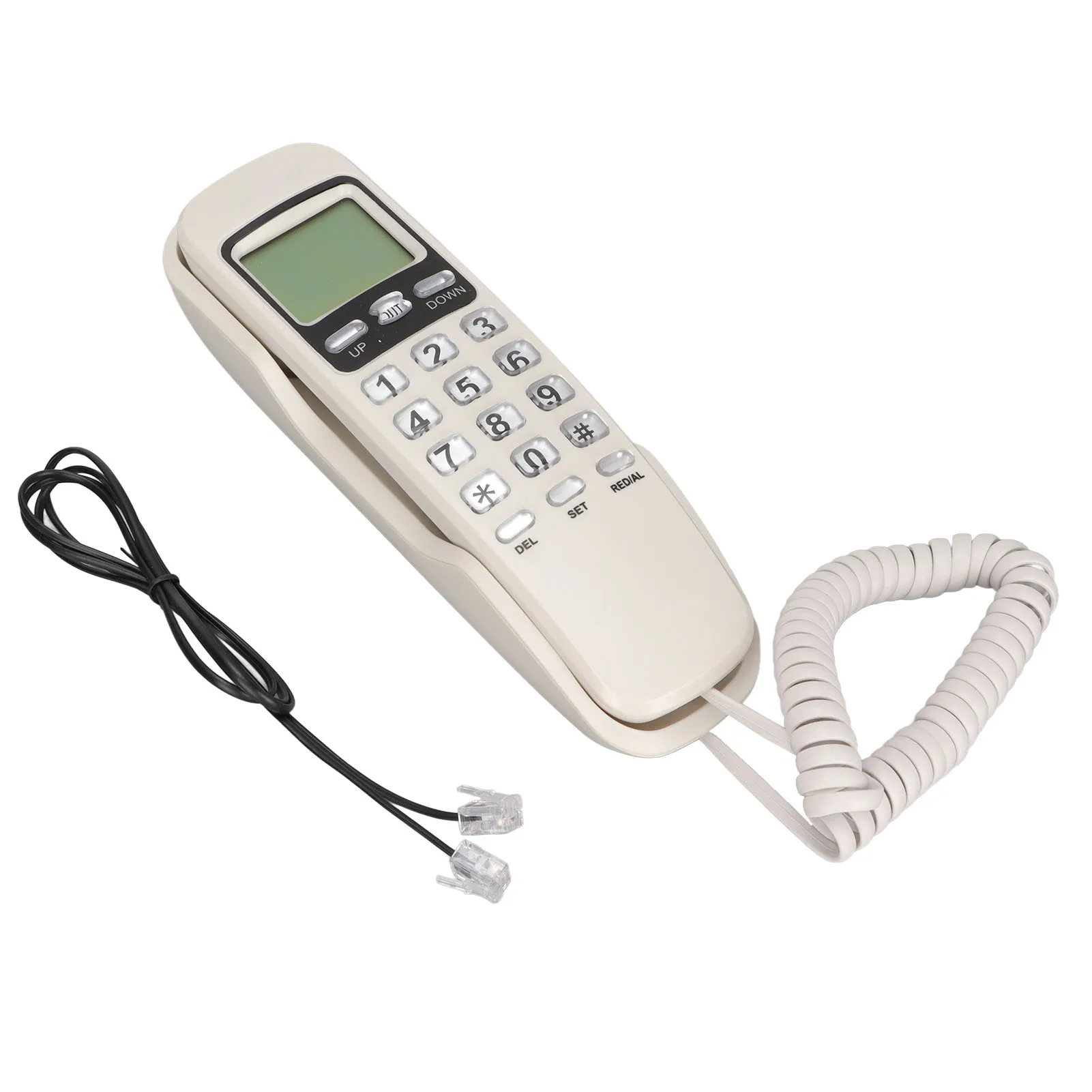 Home Landline Phone with LCD Display Redial Function Desktop Corded Fixed Telephone for Office Hotel Restaurant mini phone