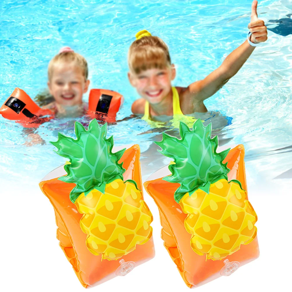 

Child Inflatable Arm Float Ring Pineapple Design Swim Training Flotation Support for Toddlers Arm Float Children Floaties
