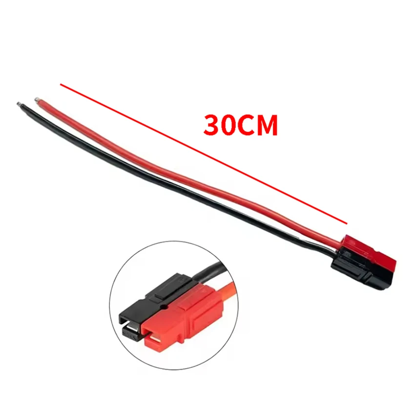 

2pcs 30A For Connector Battery Harness 30cm 14AWG Electric Bike electric forklift Connecting Cable Plug Red and Black