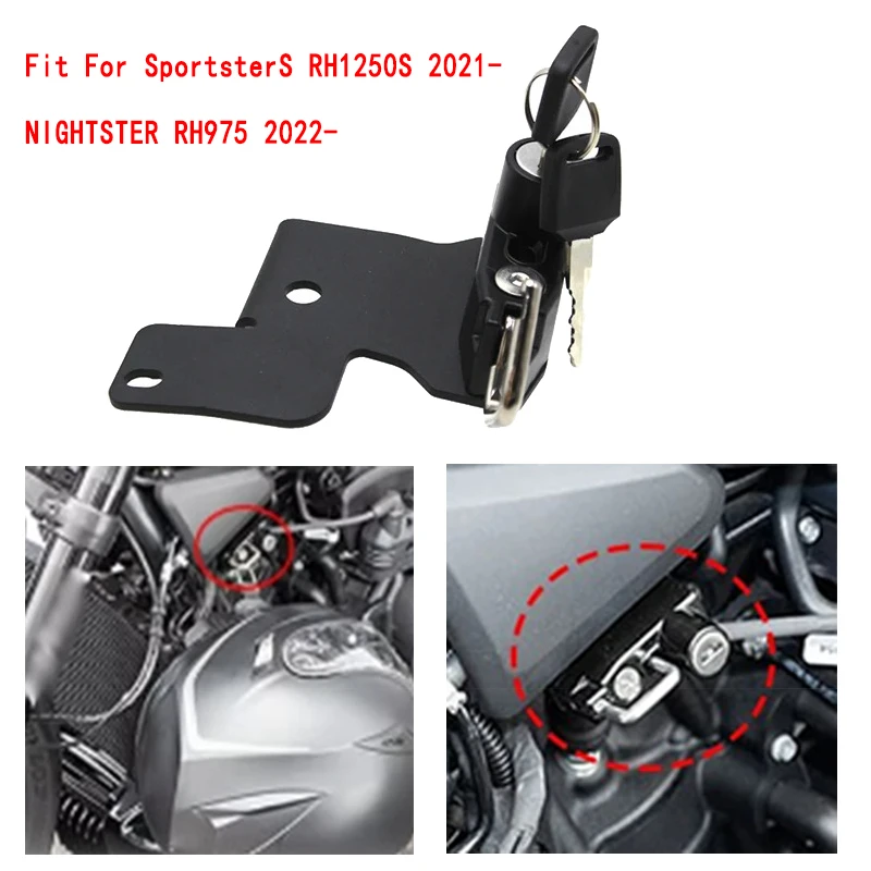 

Helmet Lock Fit For HARLEY SportsterS RH1250S 2021- NIGHTSTER RH975 2022- Motorcycle Accessories Helmet Anti-theft Safety Lock