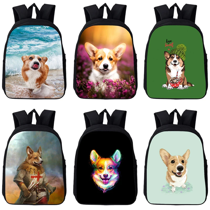 

3D Print Cute Welsh Corgi Pembroke Backpack Children School Bags Girls Boys Students Kawaii Pet Dog Bookbags Women Travel Bags