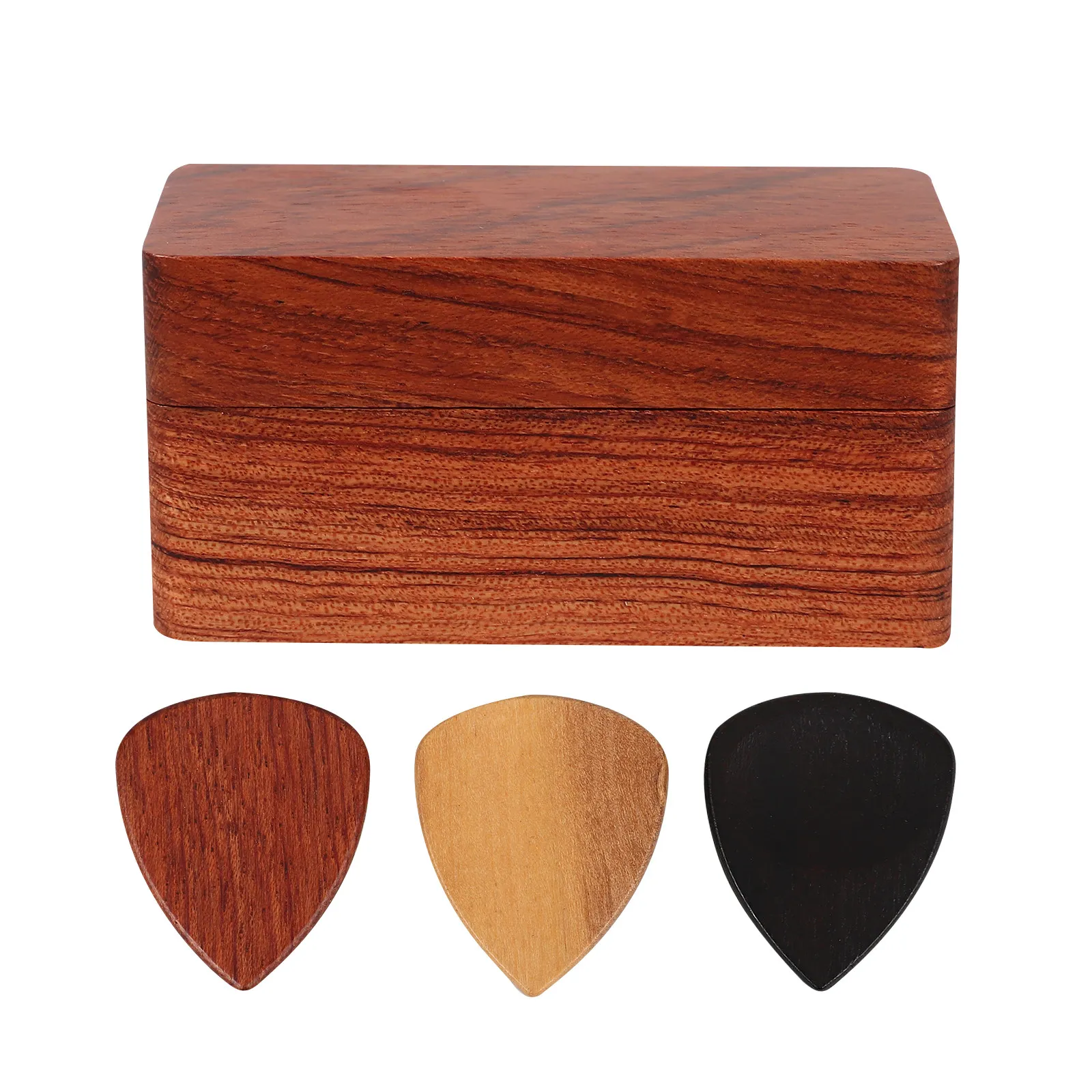 

Деревянный футляр для гитарных медиаторов (1 шт.) с гладкой поверхностью: сохраняет медиаторы в безопасности и порядке, идеально подходит для концертов и вечеринок.