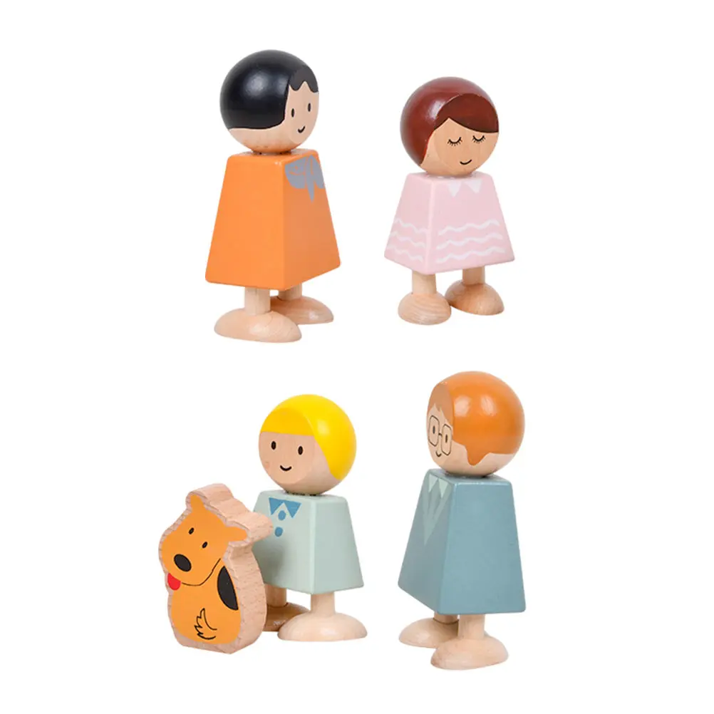 Holzmann-Spielzeug, Spielzeug für Kinder, Bausteine, Charakter-Spielzeug, pädagogisches Frühfamilien-Set
