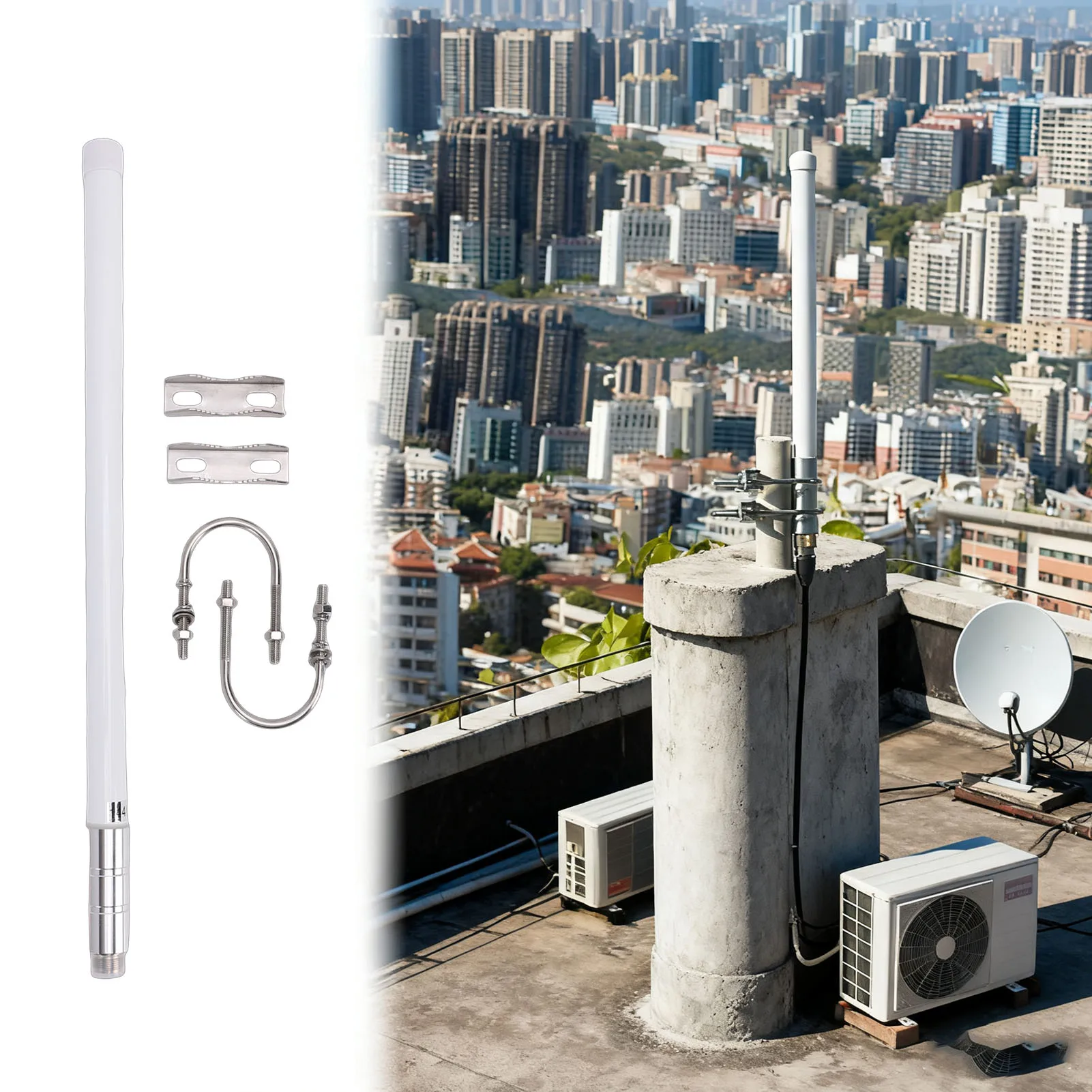 Antena de doble banda VHF UHF 144/430MHz estación Base aérea con conector hembra PL-259 para repetidor transceptor móvil Radio