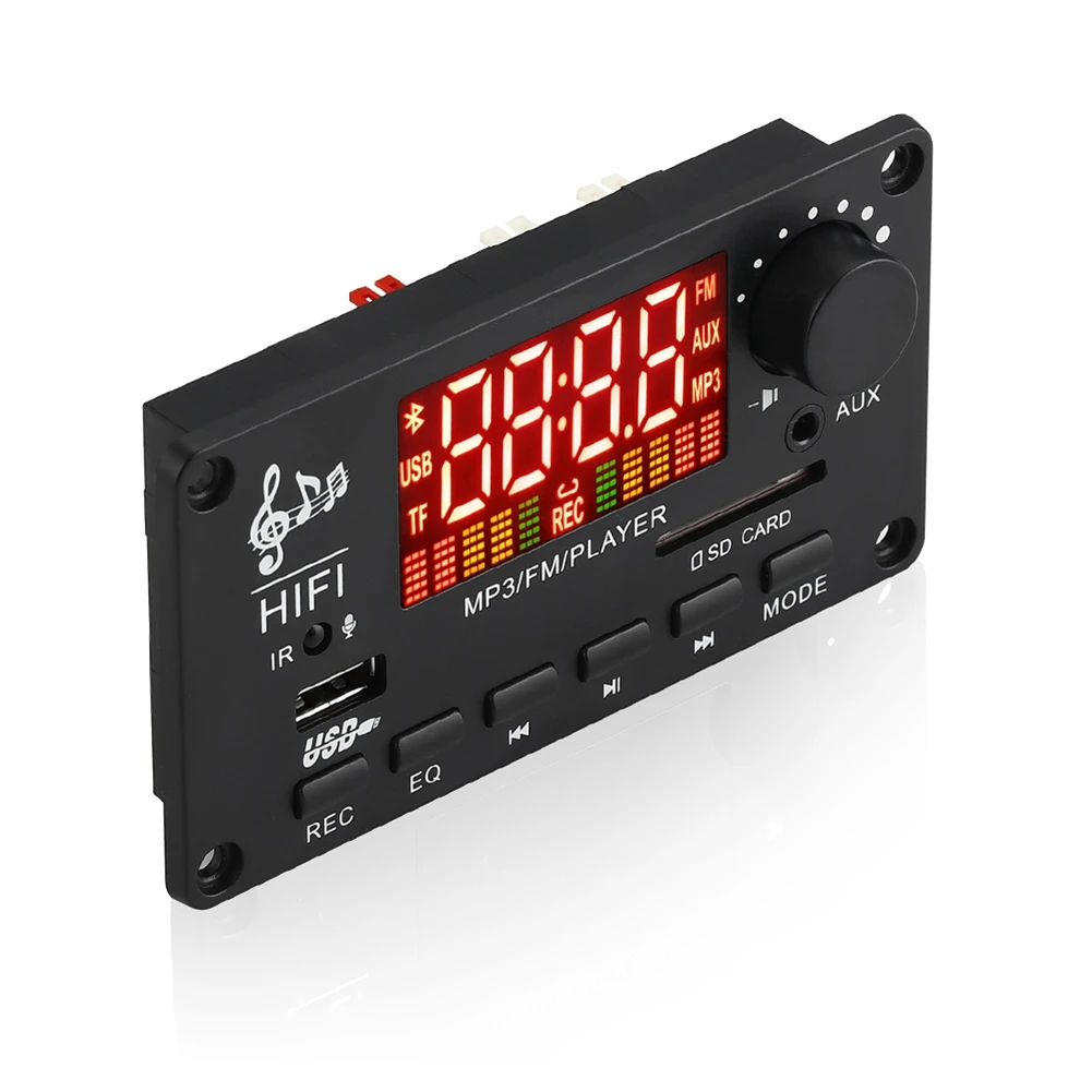 SCLS 12V Amplifier Bluetooth 5.0 100W MP3 Decoder Board Call Recording Wireless Music Audio Module USB TF Radio for Car(A)