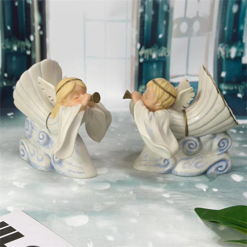 

Hand Painted Ceramic Angel Figurines Home Desktop Ornament Home Furnishing Decoration