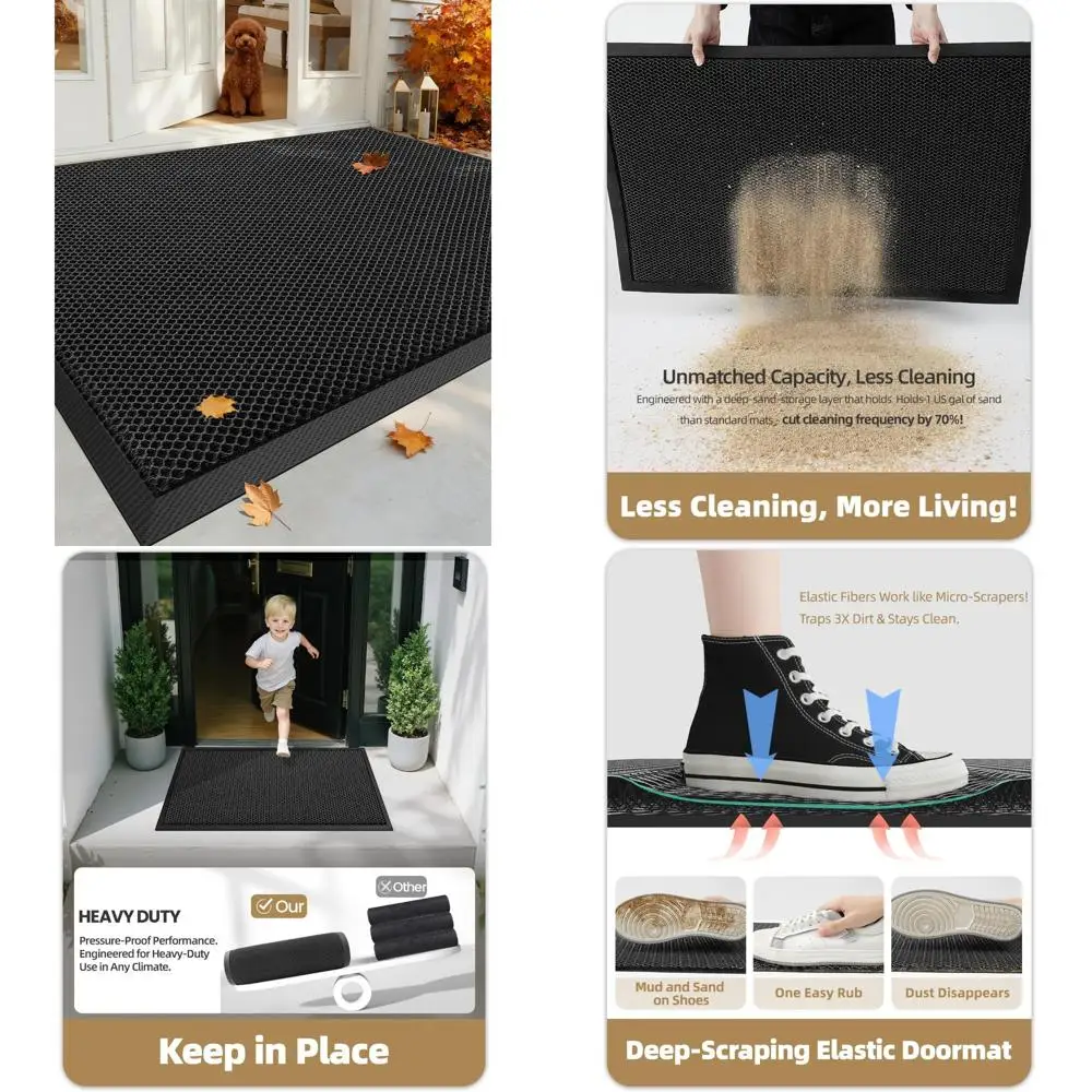 

Высокоэластичный эластичный шелковый дверной коврик для входа на открытом воздухе и патио, быстросохнущий и сверхпрочный