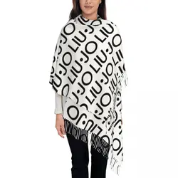 Sciarpa da donna Liu Jo per l'autunno inverno scialle di Pashmina di lusso avvolgere sciarpe lunghe con nappa leggera