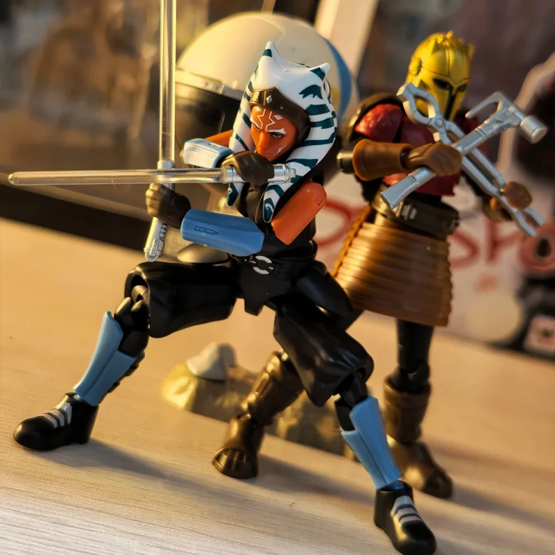 Blokees genuínos e star wars a série mandaloriana gv01 kits de modelo poseable caixa cega din djarin grogu moff gideon modelo brinquedos