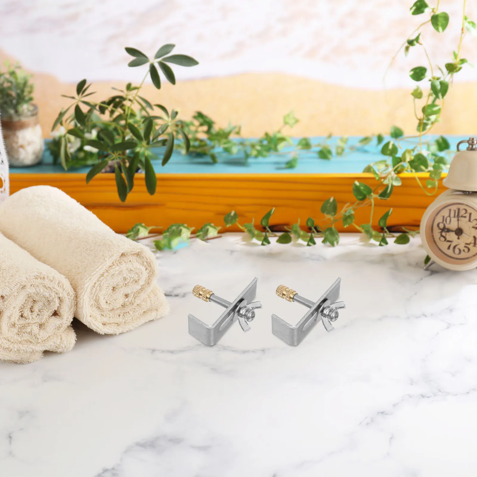 1 Juego de Clips para fregadero, soportes de montaje resistentes de hierro y cobre para Kit de soporte para fregadero bajo montaje, abrazaderas de Hardware para lavabo de cocina y baño