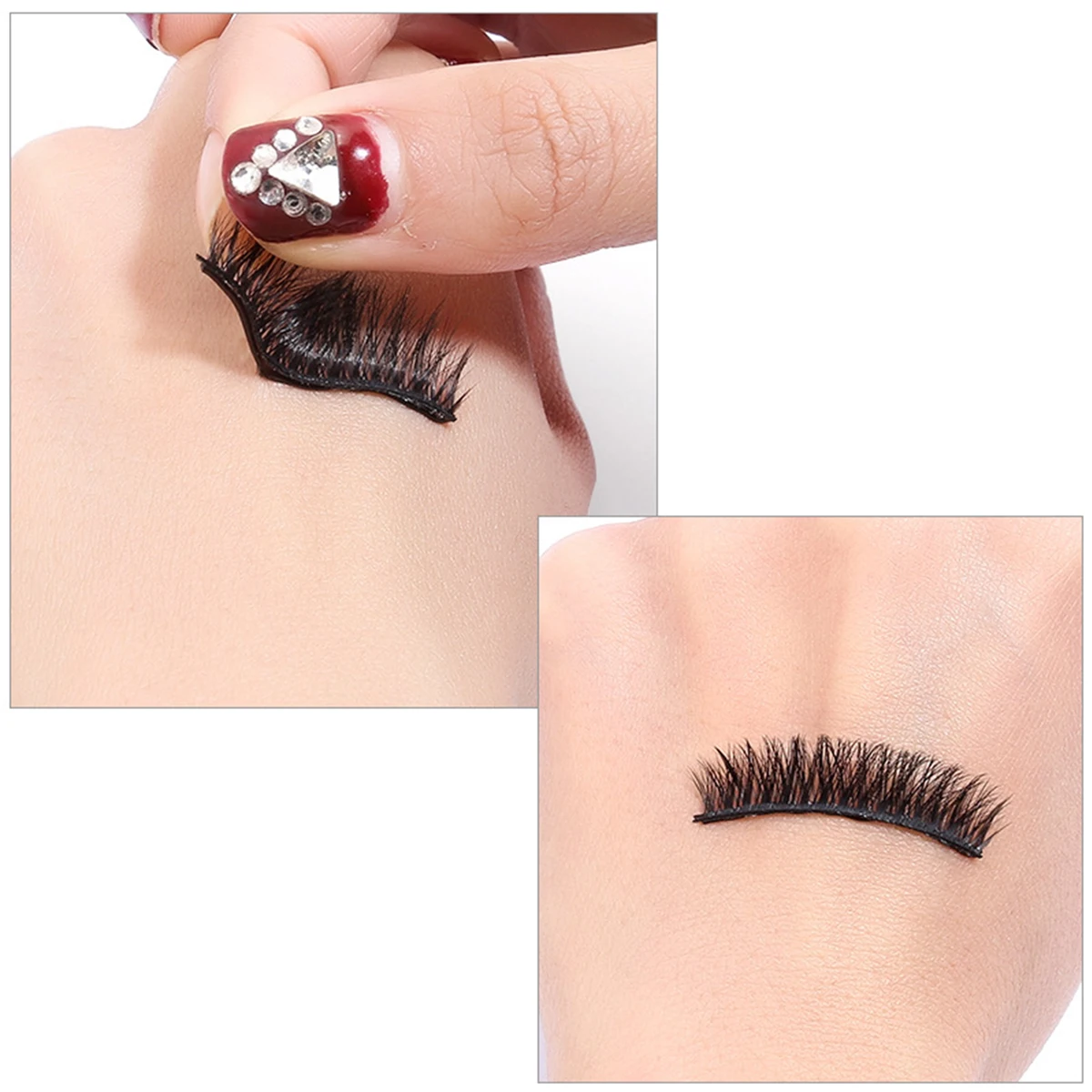 Pestañas postizas autoadhesivas reutilizables, 10 piezas, sin pegamento, hipoalergénicas, extensión de pestañas, suministros de maquillaje