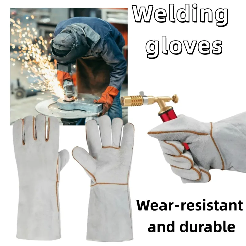 

Work gloves with welded seams, lined with cotton for sweat absorption and comfort.