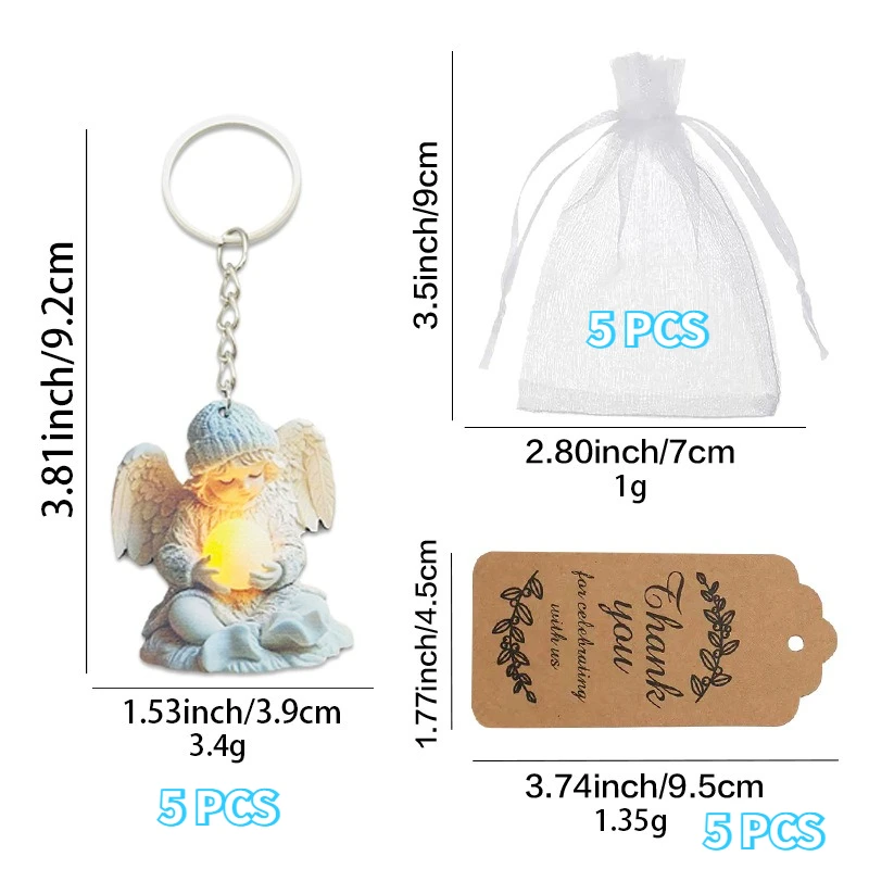 5/10 Sets -15/30 Stück Holz-Engel-Schlüsselanhänger-Set, geeignet für Taufe, Kommunion, Hochzeiten, Geburtstage, Partygeschenke – Detail 6