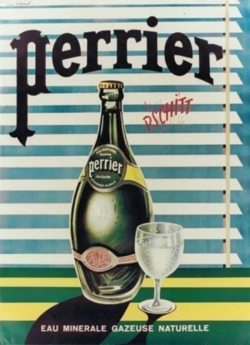 Perrier Mineralwasser Metall Blechschild Poster Wandschild Vintage Wanddekoration