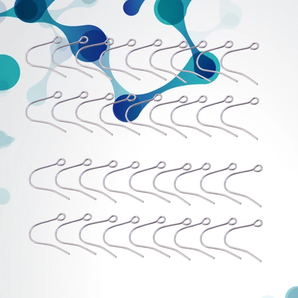 

100Pcs Stainless Steel Ear Hook Simple Minimalist Earring Parts DIY Components for Women Silver Tone 0.5mm Wire Easy to Wear