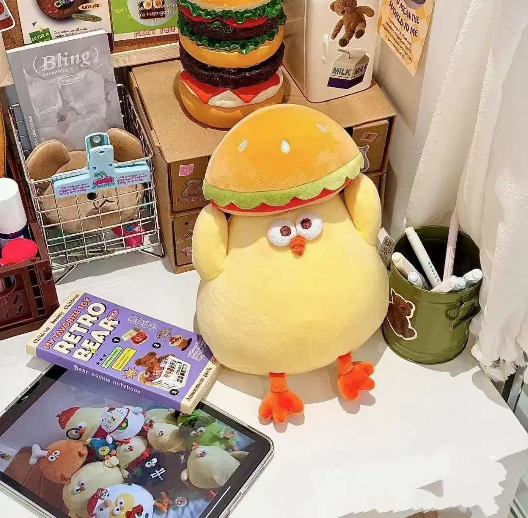 男の子と女の子のためのカワイイぬいぐるみ枕、柔らかいシミュレーション人形、ぬいぐるみ、ハンバーガー、サンドイッチ、ピザ、チキン、誕生日プレゼント、装飾