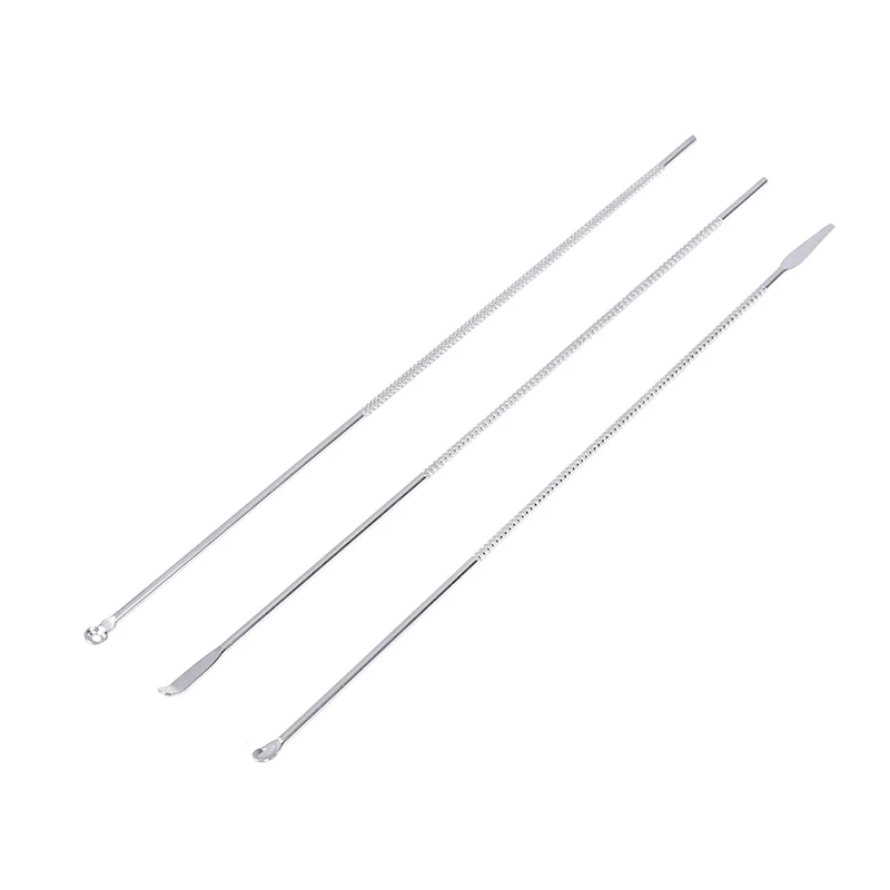 

3Pcs/Set Stainless Steel Spiral Type Earpick Wax Remover Curette Remover Anti-slip Ear Pick Spoon Ear Cleaner Tools For Adult