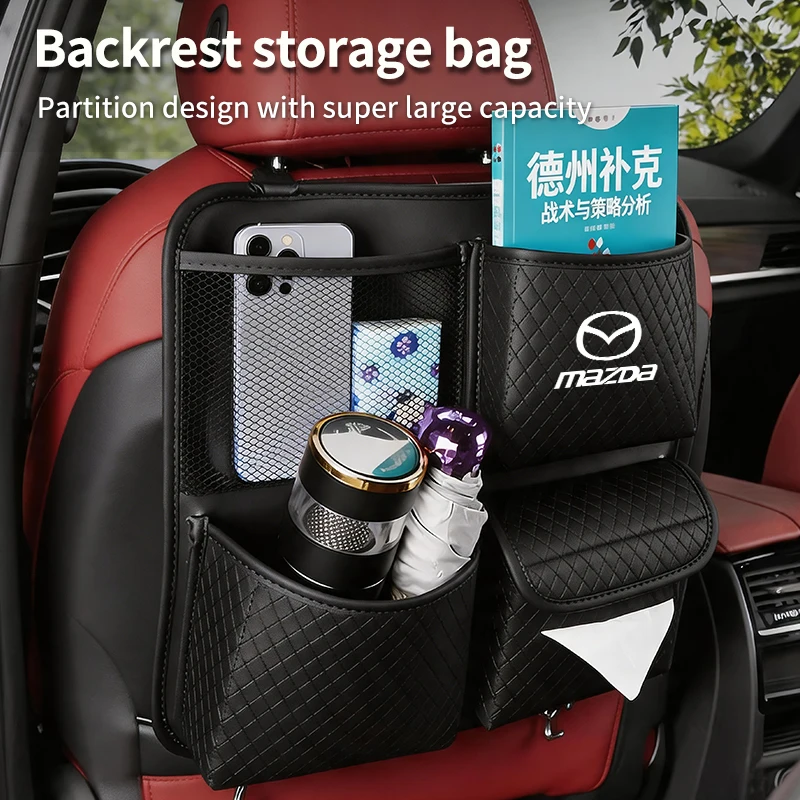 

Car Trunk Organizer Seatback Bag Tissue Holder Tools Stowing Pocket For Mazda CX5 6 3 CX7 323 Axela Atenza Demio CX30 CX3 CX9