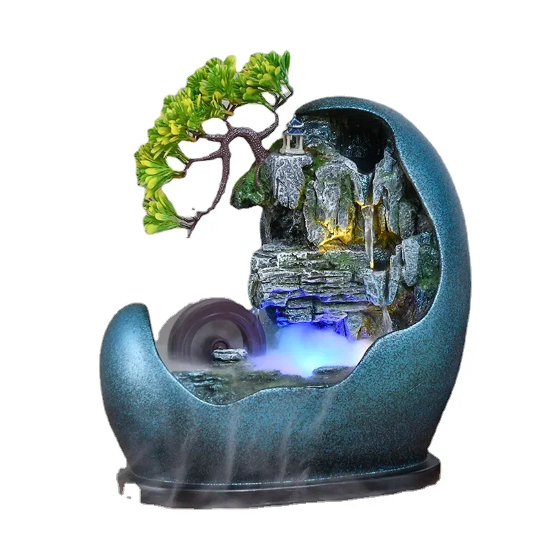 Qf Water Indoor Good Fortune Ball Living Room Office Desk Surface Panel Fountain Circulating Water Decoration