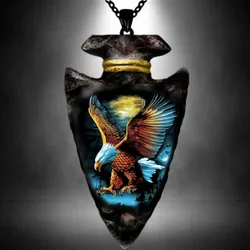 Fashionable Indian Animal Eagle Black Chain Triangle Pendant Necklace Hip-hop Necklaces for Men Stainless Steel Jewelry Gift