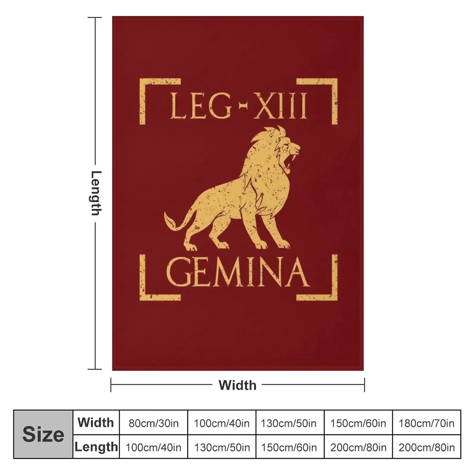 Legio XIII Gemina Lion Emblem Roman Legion Throw Blanket couch cozy soft plush fuzzy picnic outdoor blanket