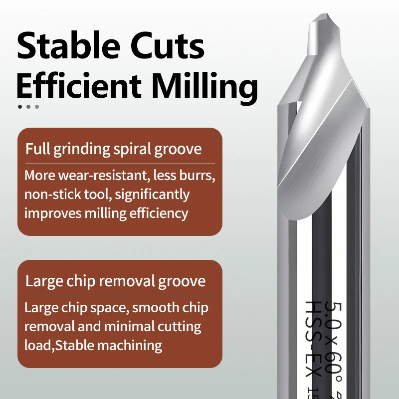 1 peça yg HSS-EX brocas centrais 60 graus broca perfuração de metal para metalurgia 1/1.5/2/2.5/3/4/5mm