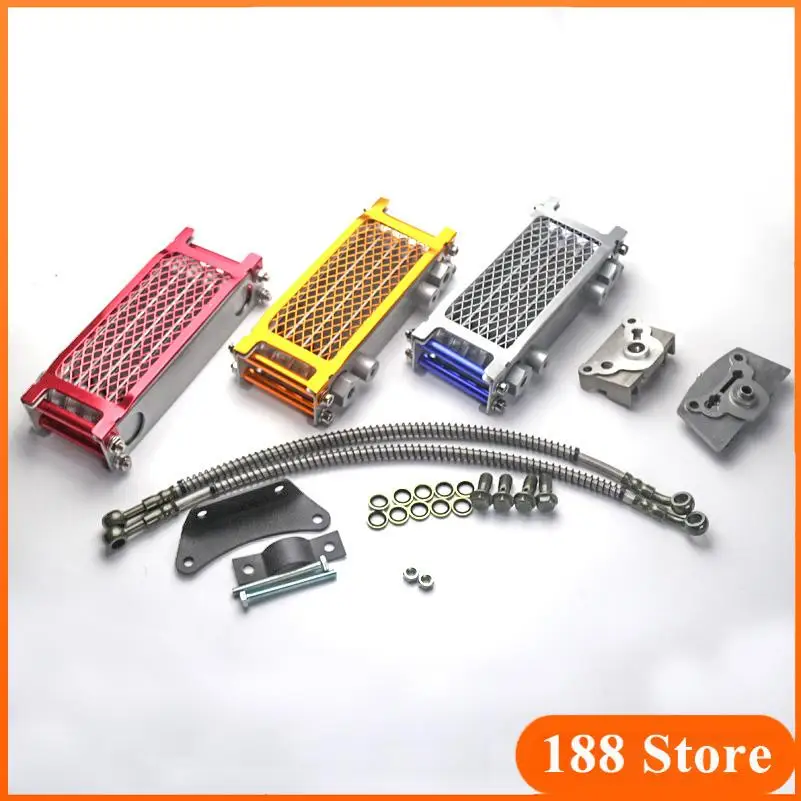 Oil Cooler Motorcycle Oil Radiator Kit Engine Cooling Universal For 50 110 125 140cc Motocross Dirt Pit Bike ATV