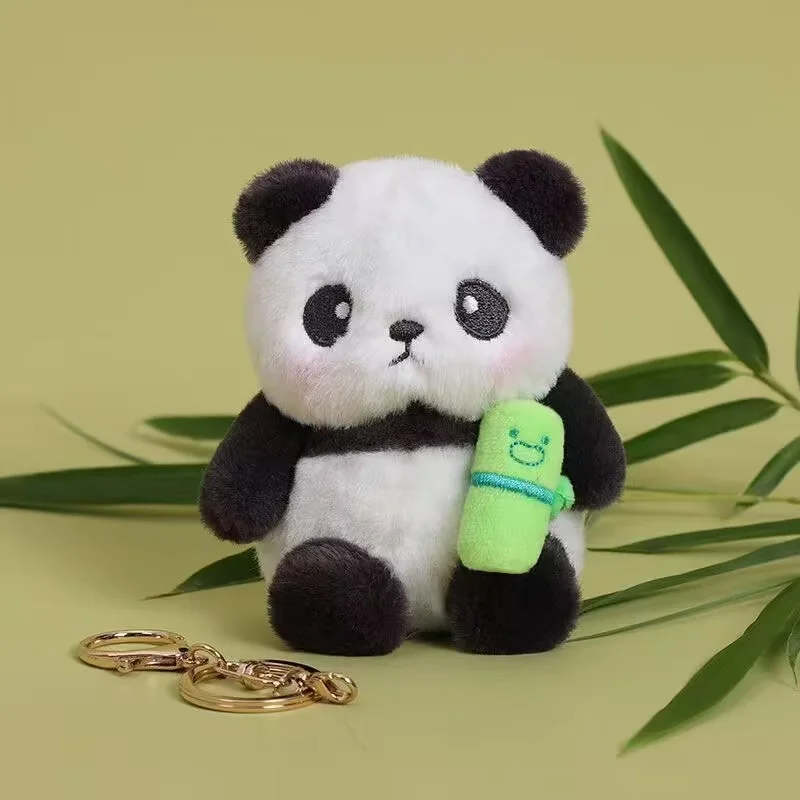 Cute Panda Plush Toy Keychain Cartoon Bag Pendant Bag Accessories Car Key Chain Pendant Ornaments Fashion Gift view 5