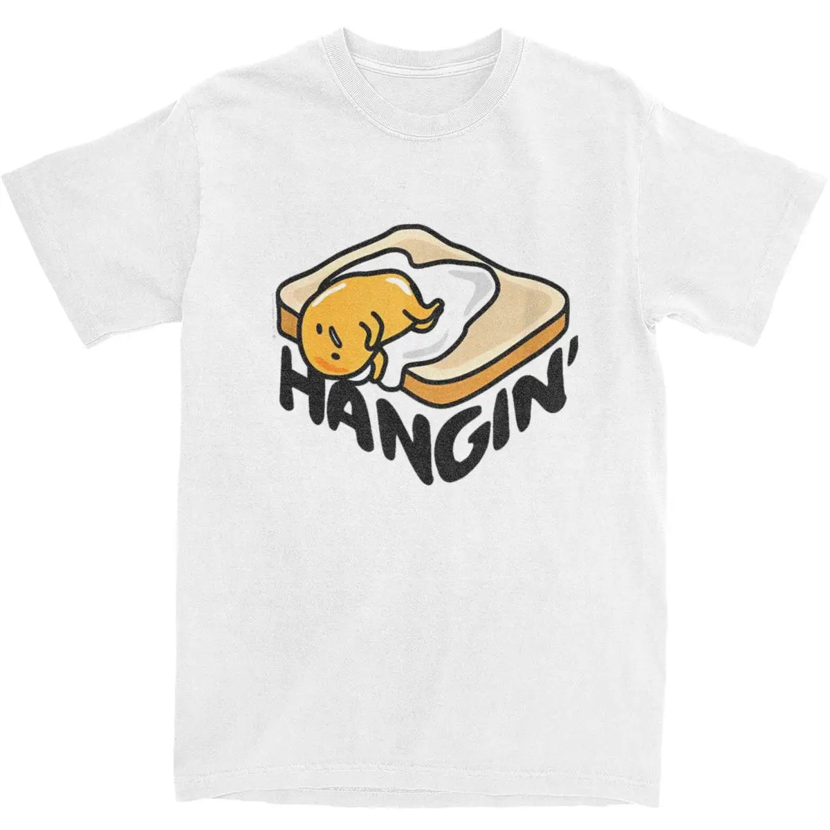 Men's T Shirt Gudetama The Lazy Egg Japan Lazy Hanging T-Shirts Harajuku Beach Tees Streetwear Print Cotton Clothes Gift