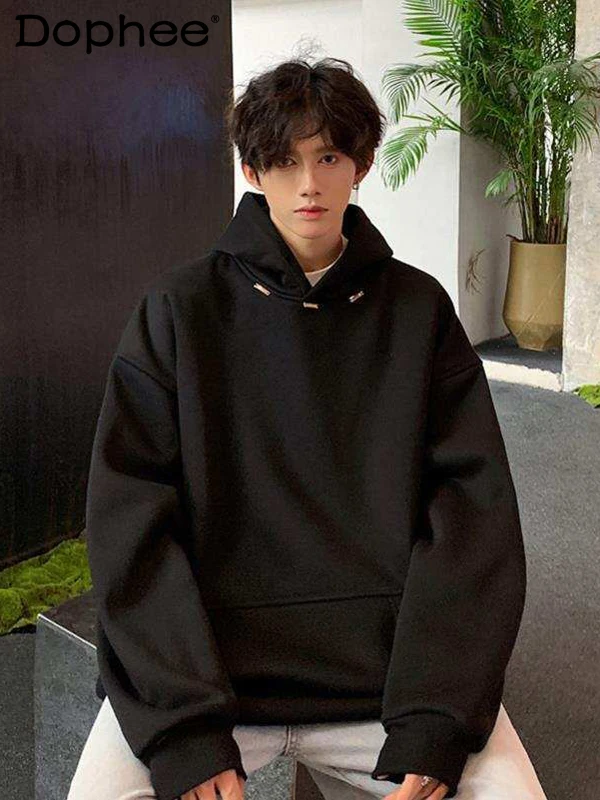 

Осень-зима, новая американская уличная модная тенденция, толстовка с капюшоном, универсальная свободная повседневная уличная верхняя куртка для мужчин