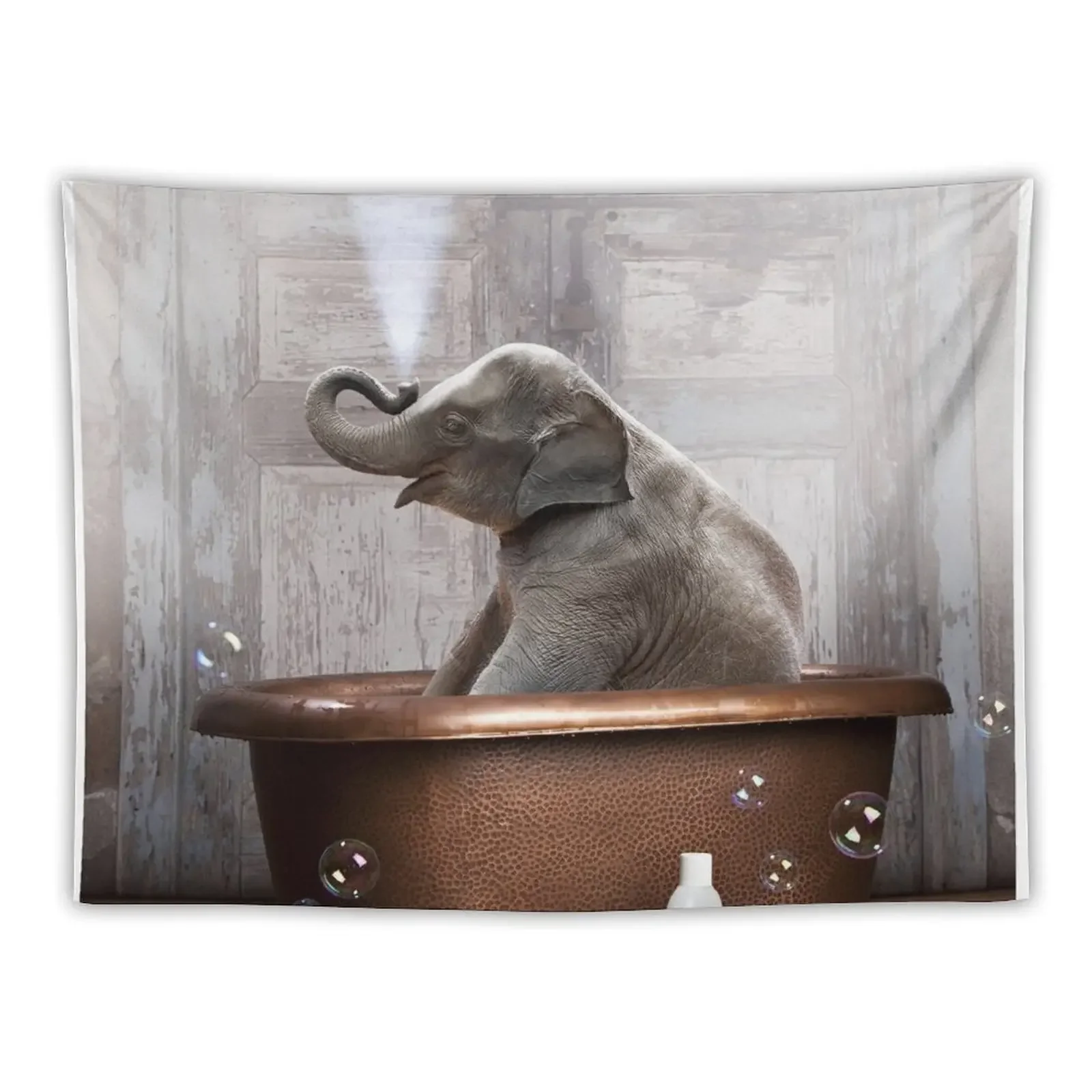 Elephant in Bathtub Tapestry Decoration Aesthetic Funny Hanging Wall Tapestry