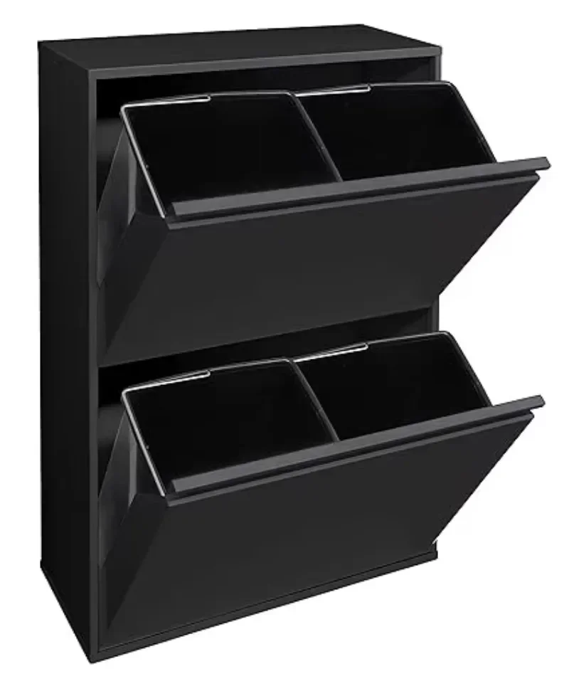 Freestanding 4-drawer collapsible trash can