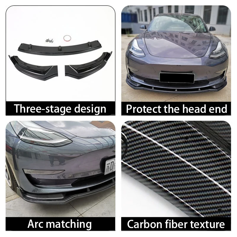 앞 범퍼 립 턱 디퓨저 바디 키트 스포일러 디플렉터 튜닝 액세서리 Tesla Model 3 2017-2023 Model Y 2021-2024 썸네일 4