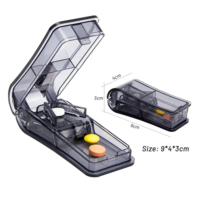 

1Pcs Mini Pill Cutter Medicine Box Pill Crusher Grinder Splitter Tablet Cutter Divider Storage Case Pill Box Travel Pill Cases